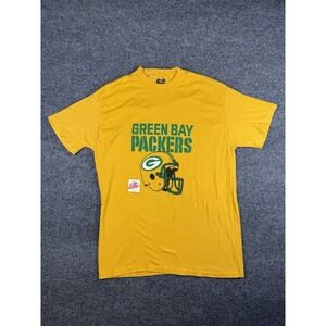 Vintage 70s 80s Green Bay Packers T-Shirt Yellow Graphic Tee XL Touch Of Gold